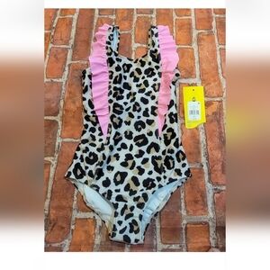 Orageous Girls One Piece Swimsuit Leopard Print 6x Nwt